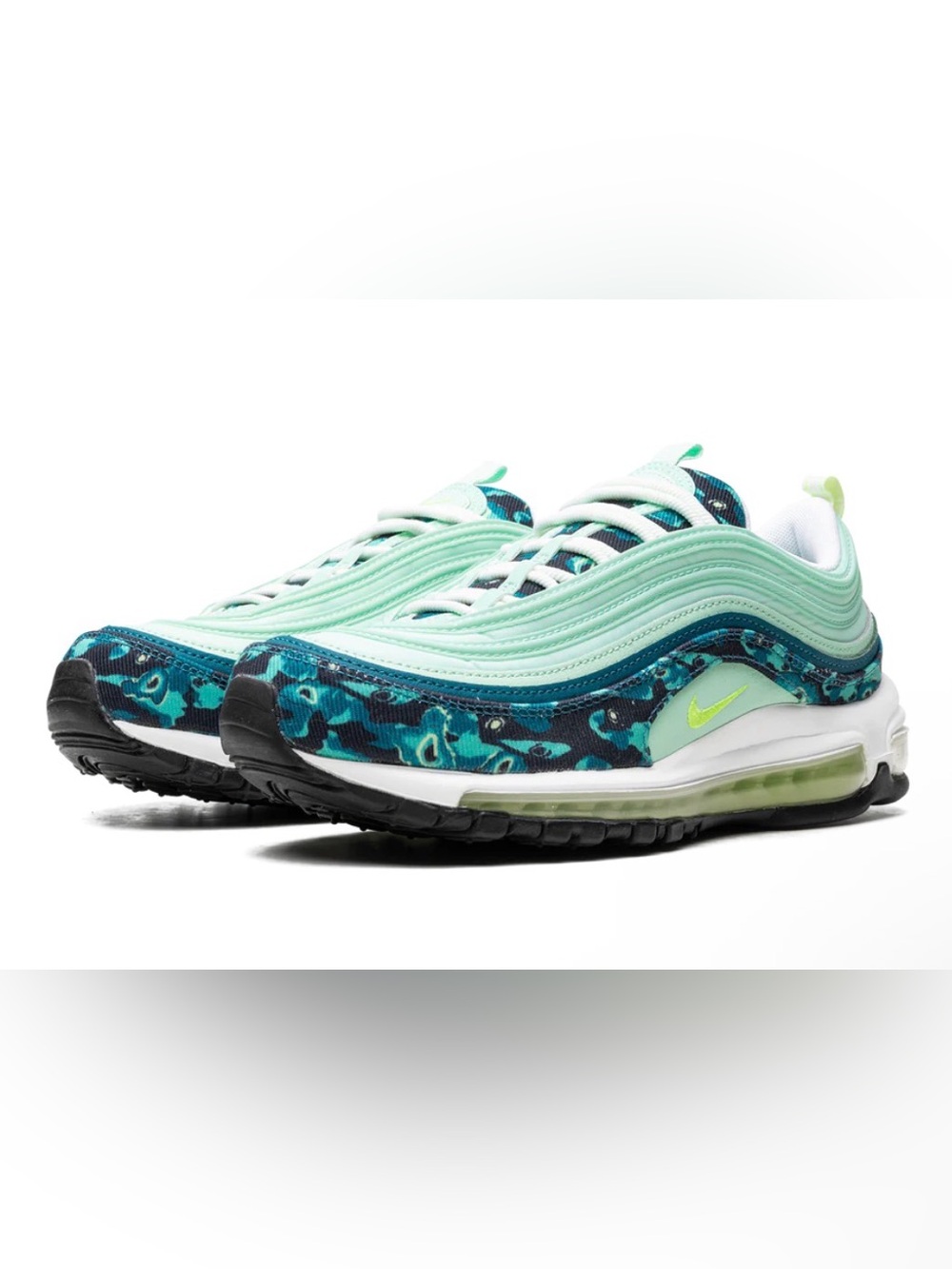 Nike Air Max 97 Mint Green Teal Camo Sneakers